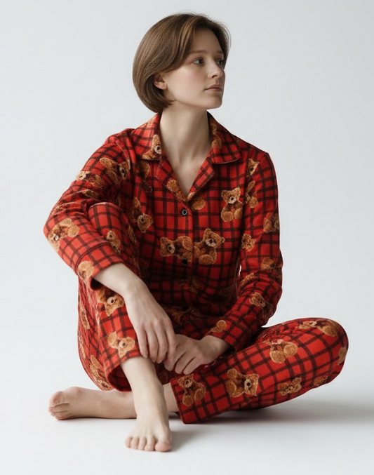 بيجامه دبدوب احمر